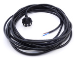 przewód kabel z wtyczką prostą OMY czarny 2x 1,5 7,5m 